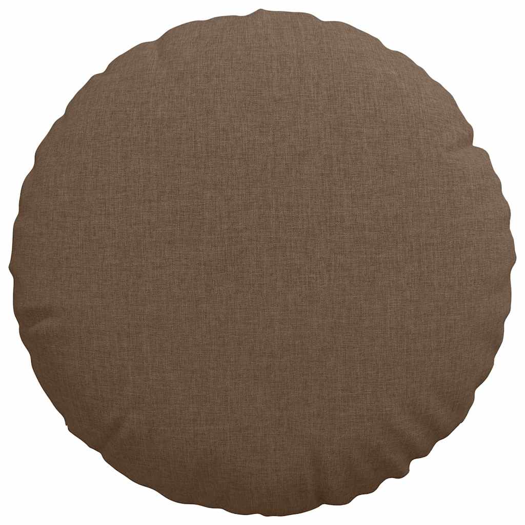 Seat Cushion 2 Pcs Brown Ø40 X 13 Cm Fabric