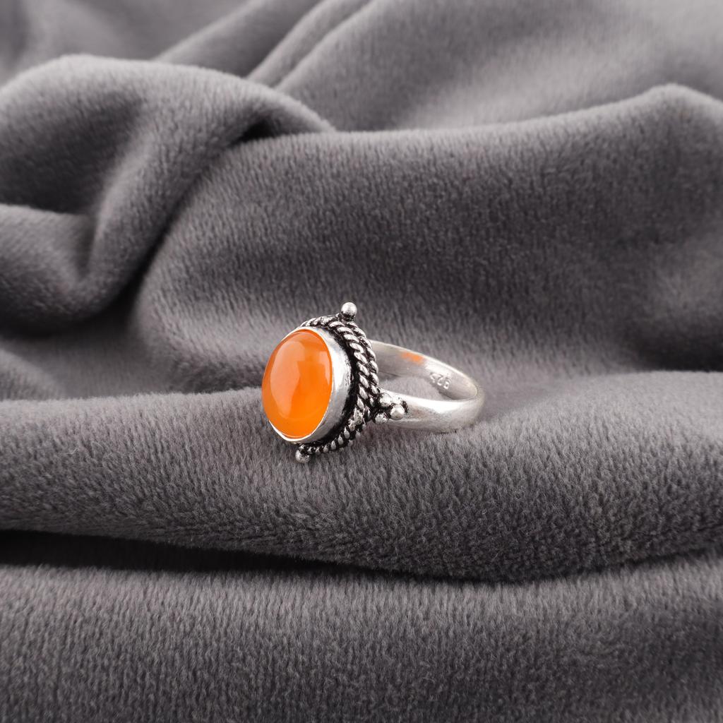 Carnelian Gemstone Jewelry, 925 Sterling Silver Ring, Handmade Gorgeous Silver Ring, Beautiful Silver Ring For Wedding Gift