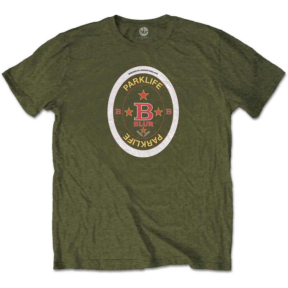 Men s Blur Parklife Beermat Slim Fit T-shirt Large Green 4XL