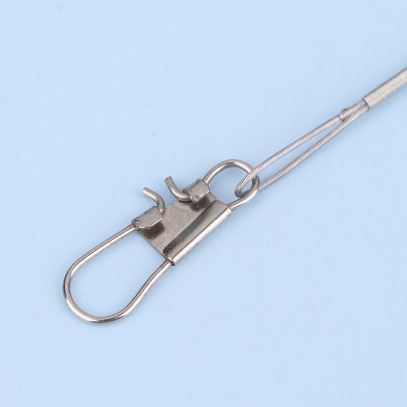 10Pcs 10/15/20/25/30Cm Anti-Bite Steel Wire Leash Lure Fishhook Line Trace Wire Leader With Swivel Fishing Lure Accessories