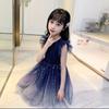 Children's Clothing Girls Dress Spring and Summer Big Children's Princess Dress Net Red Fairy Gradient Dress Tutu Skirt Mesh Skirt