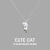 Cute Cartoon Cat Pendant Necklace For Women Metal Chain Choker Couple Friendship Party Jewelry Gift