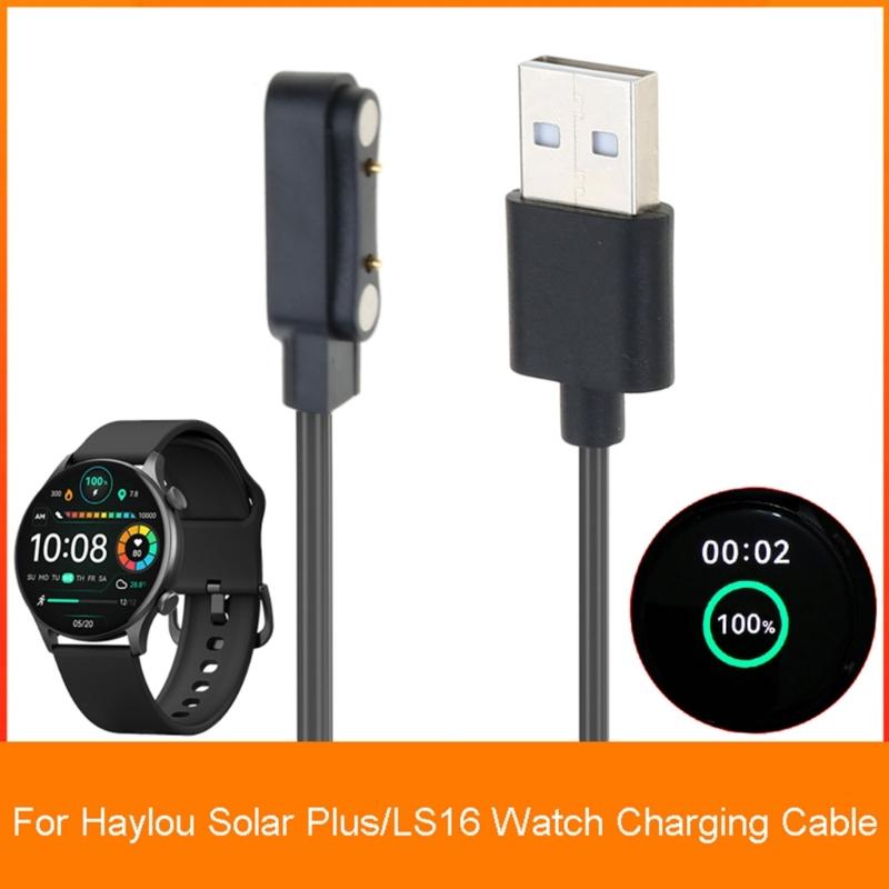 Smartwatch Magnetic Charger Dock Cord Bracket-Compatible for Solar Plus/LS16/RT3 USB Charging Cable Holder Power Adapter