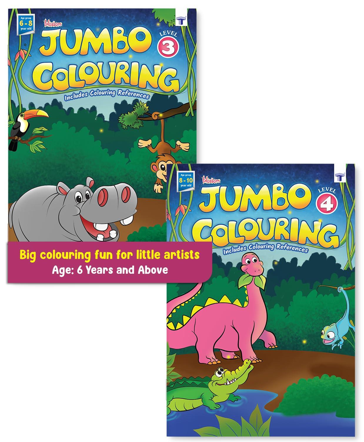 

Jumbo Colouring Book for Kids Age 3+ years | Copy Coloring Book for Children with Color Reference Guide | A3 Size Colour Book for Kids | Level 3