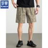 ROMON Men's Cotton Washed Camo Beach Shorts