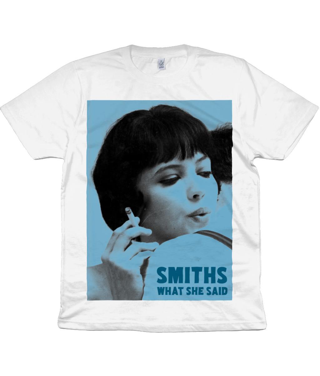 The Smiths - What She Said - Анна Карина - Parisian Blue - Органическая футболка Мужские Женские Футболки Топ 2XL