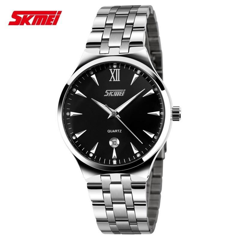 

Skmei 9071 Watches Men Luxury Brand Men Quartz Digital Fashion Watch Full Steel men watch чорний