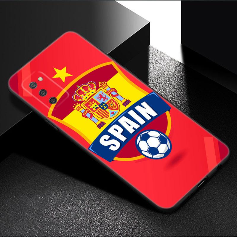 Spain National Flags Phone Case For Samsung Galaxy A01 A03 Core A04 E A02 A05 A10 A20 A21 A30 A50 S A6 A8 + A7 2018 Black Cover