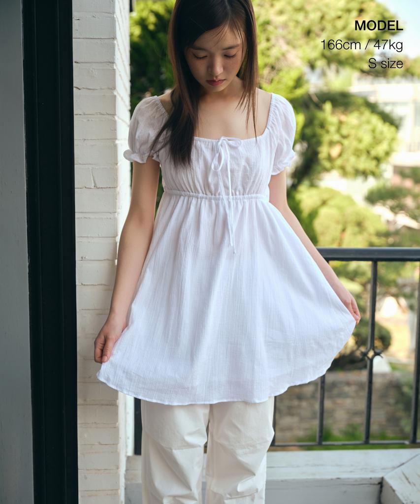 Musinsa Standard Woman Women'S Cotton Babydoll Mini Dress [White]