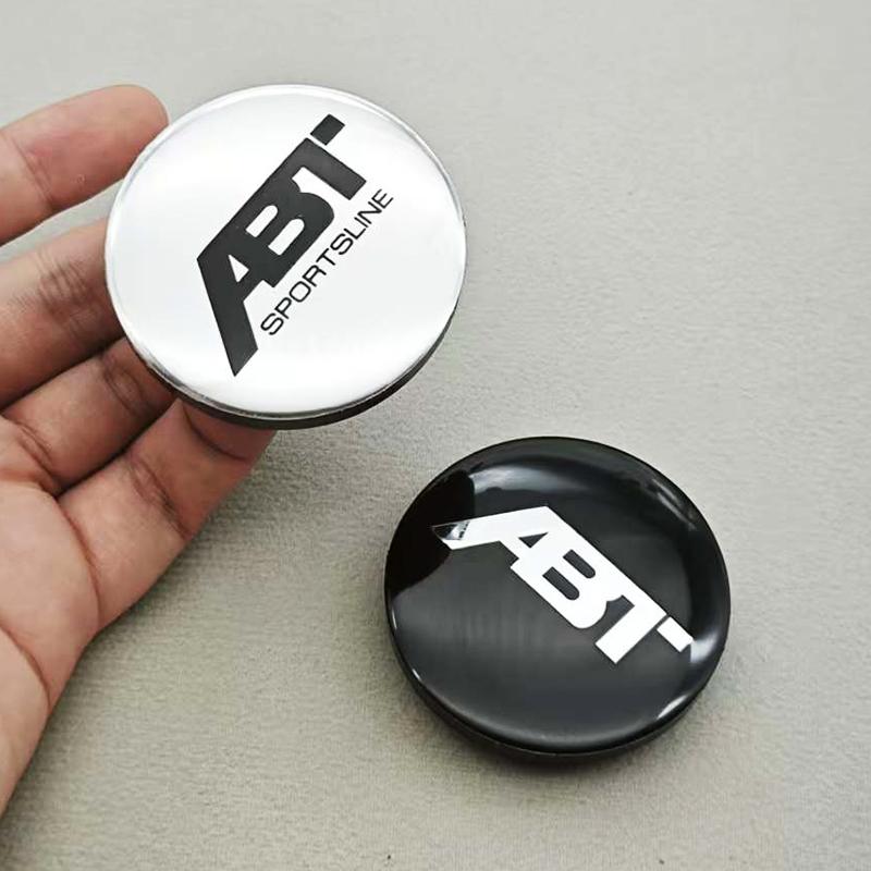 For Volkswagen 56mm 4pcs ABT Logo Car Wheel Center Caps Rims Cover Badge ABT Hubcaps for VW Golf Polo Accessories EN1