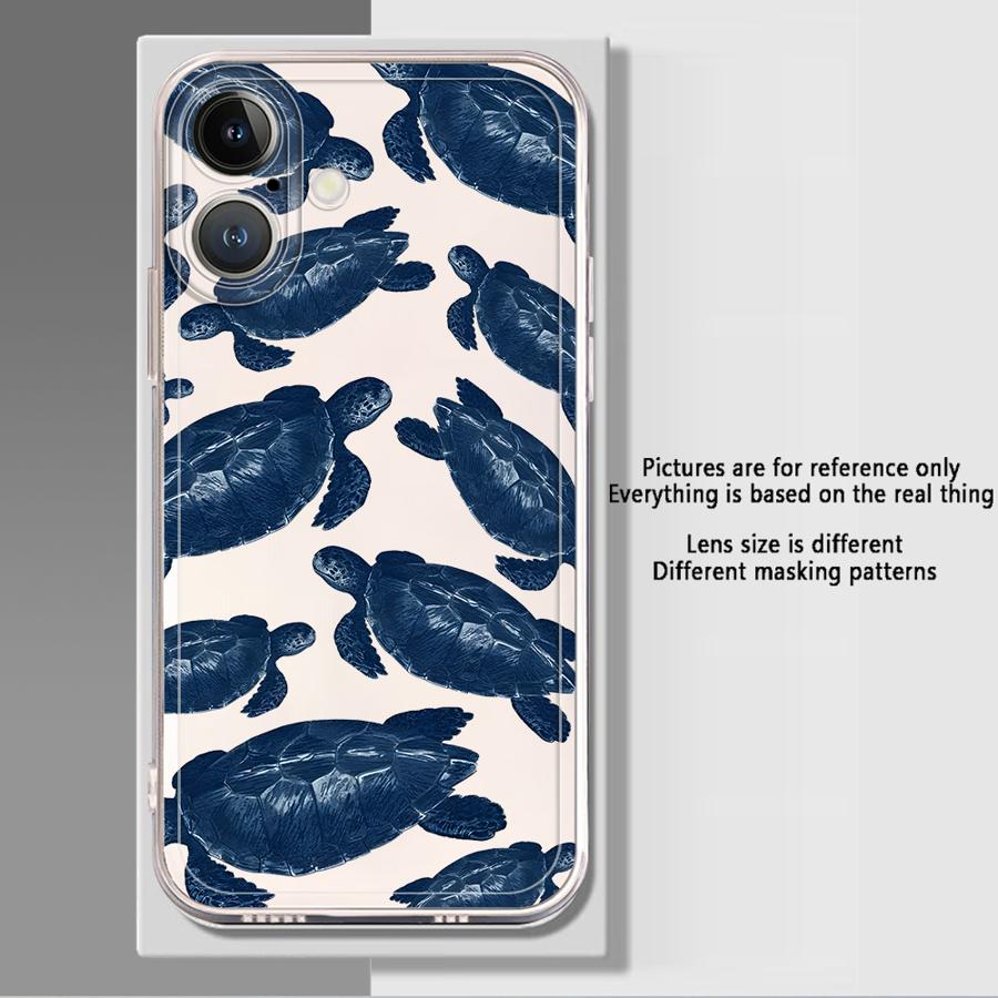 Soft Phone Cover Case for iPhone 17 Pro Max 14 Plus 16 11 XR Air 7 8 12 Mini 15 XS Max 13 Pro Marine Animals