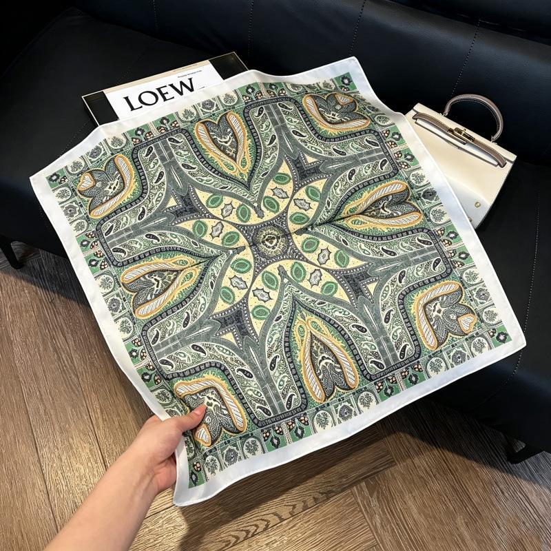 European and American style scarf square scarf imitation silk 71cm retro cashew print literary headband suit with decorative scarf