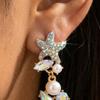 Luxury Colorful Zircon Star Long Tassel Dangle Earrings for Women Delicate Crystal Waterdrop Earring Girls Party Wedding Jewelry