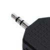 3.5mm Audio Splitter Block-shaped Stable Transmission PVC Couple Earphone Converter for Phones