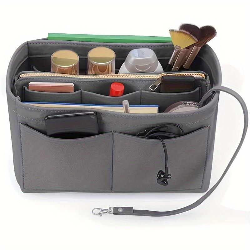 High qualityFoldable Felt Bag Organizer, Multi Pocket Insert Bag, Portable Comestic Makeup Storage Bag For Handbag, Tote Bag & Purse
