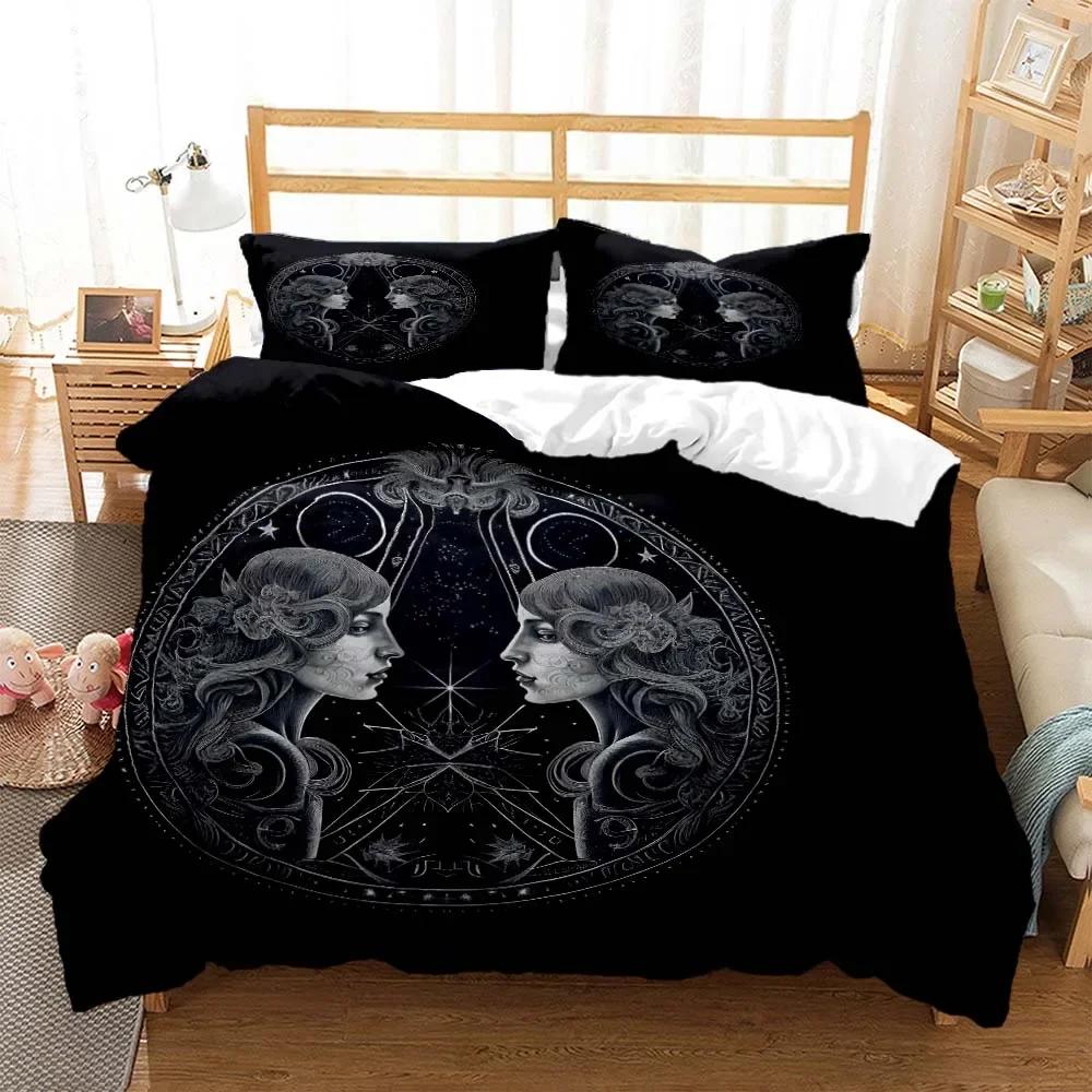 Personalized constellation print quilt cover soft and comfortable  comforter bedding sets  Complete size Customizable