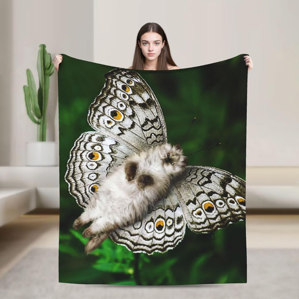 Internetberühmte Meowl Katze Eule Meme Decke Reise Flanell Überwurf für Wohnkultur Warm Benutzerdefiniert DIY Tagesdecke Geburtstagsgeschenk
