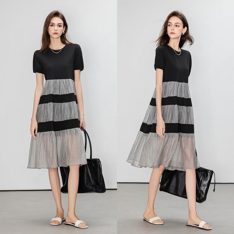 Demana Women s Round Neck Knit Mid-Length Dress M
