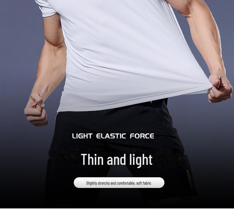 Men's Quick-Dry Summer Sports T-Shirt - Breathable, Loose Fit for Fitness, Running, and Basketball, Round Neck, Short Sleeves.