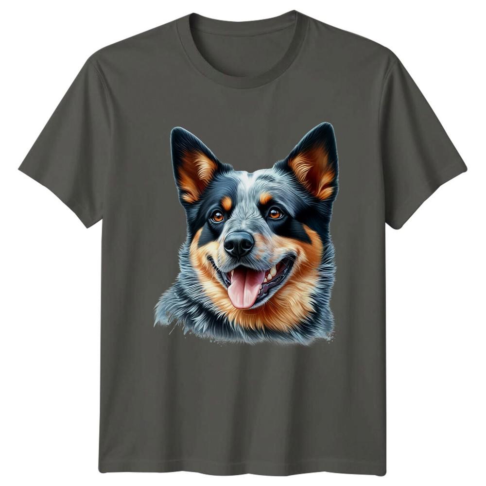 Blue Heeler Dog Breed Portrait Graphic Design TShirt