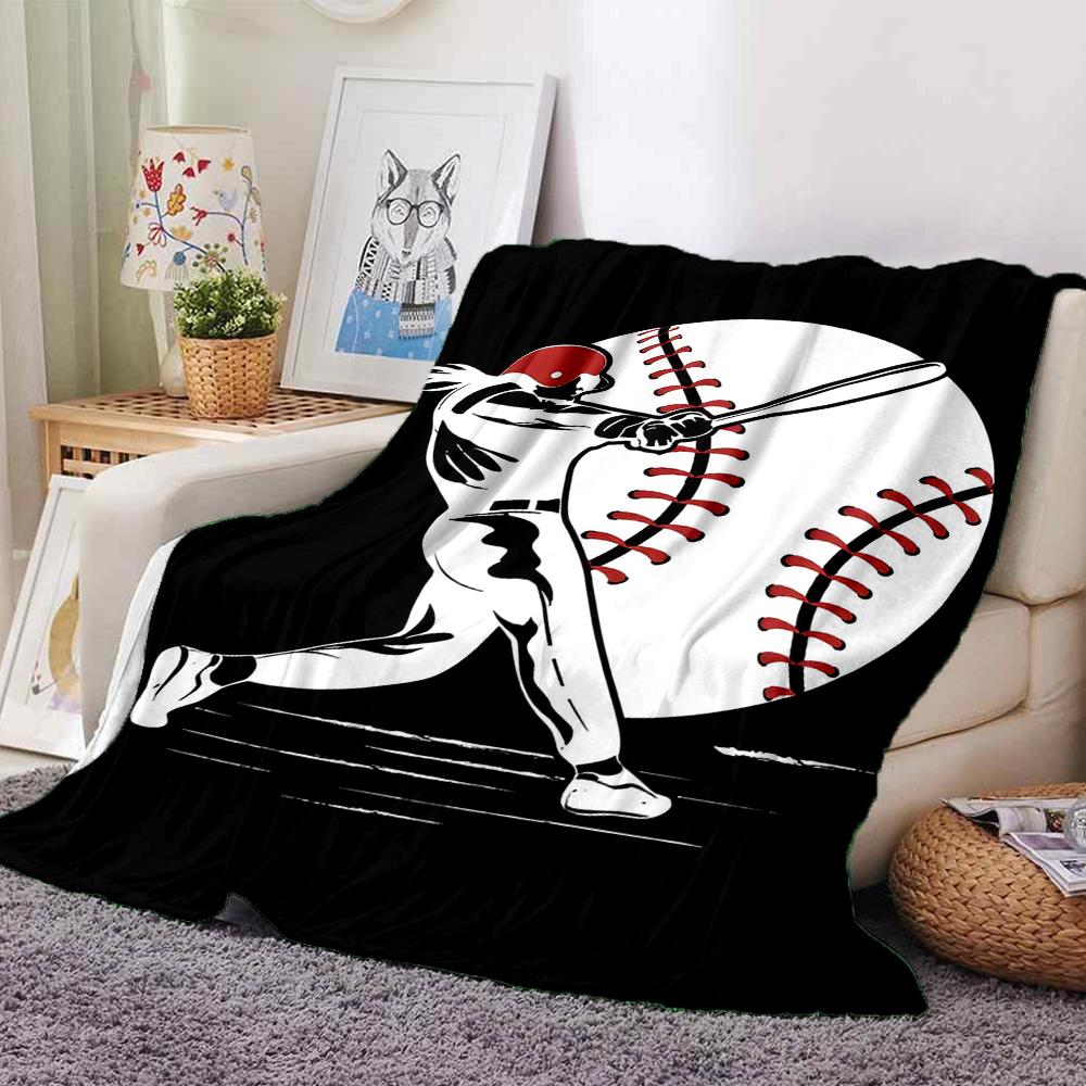 Baseball Theme Printed Blanket - Perfect for Couch, Bed, Travel & Outdoor Use | Machine Washable, Cozy & Durable.