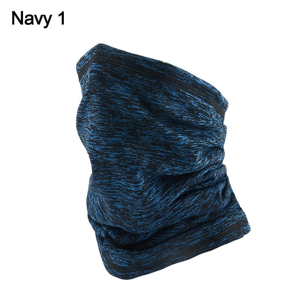 

Solid Color Sports Bandana Velvet Neck Warmer Warm Neck Protection Face Scarf Men Women Navy1