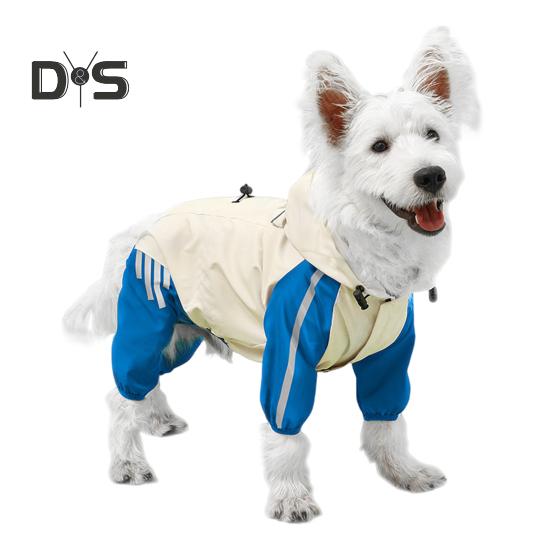Dog Raincoat Waterproof Hooded Pet Rain Jacket Full Wrap Poncho with Reflective Strips And Leash Hole for Small Medium Dogs
