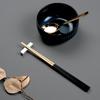 LAYANA Cutlery Luxury Gift for Celebrations and Stainless 23cm Chopsticks and Made In Taiwan Gold-Plated Set, Black, Anniversaries, SUS18/10 Steel,