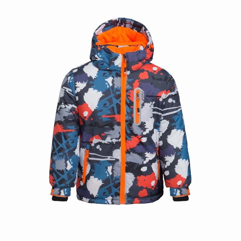 

Детская ветрозащитная лыжная куртка Ku Luoxing и снегозащитное пальто с капюшоном Size 6 for height 110CM