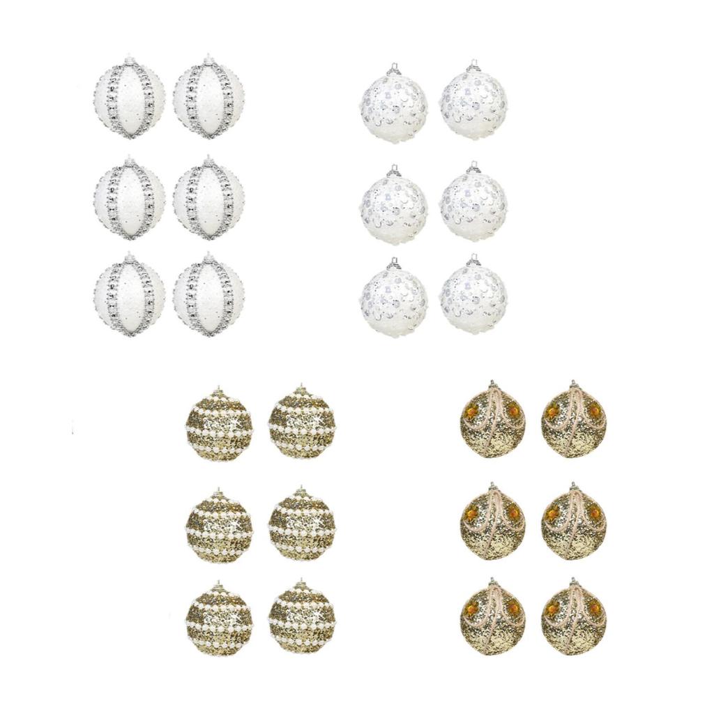Set of 6 Christmas Ornaments for Tree, DIY Hanging Balls 5.5cm