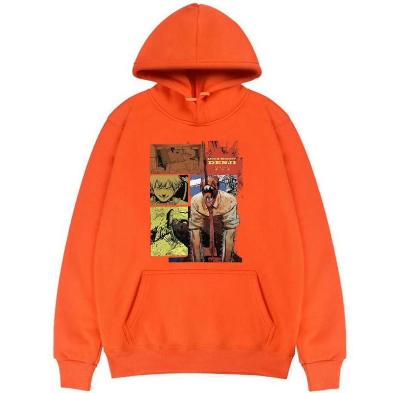 Chainsaw Man Denji Hoodies Print Fashion Sweatshirt Casual Unisex Autumn Winter Fleece Streetwear Tops Male Sudaderas