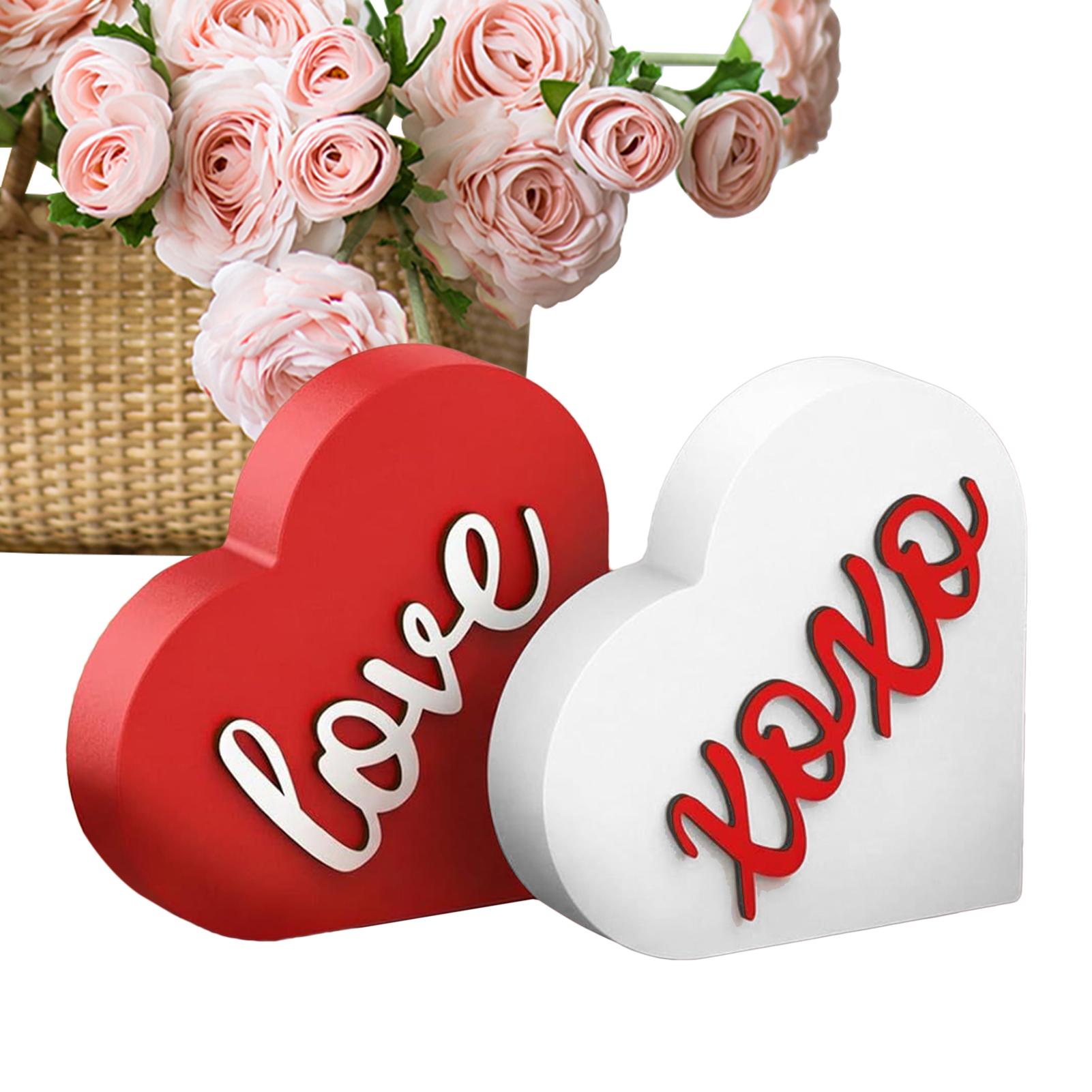 

2PCS Valentine s Day Wooden Sign Decoration Heart Shaped Table Centerpieces Desktop Ornament Home Couple Love Crafts China Mainland