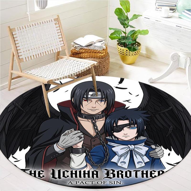 Naruto Round Area Rug Carpet Rug For Living Room Bedroom Sofa Playroom Decor Nonslip Floor Mat