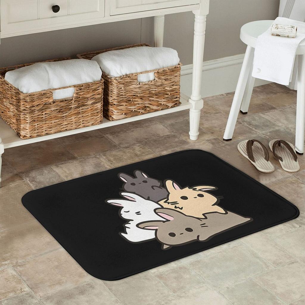 1pc Non-slip Cute Rabbit Home Doormat | Lightweight Polyester Machine Washable, Rectangular Welcome Rug for Indoor Decoration