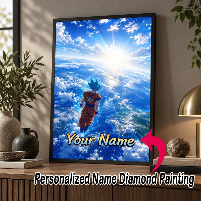 Personalized Gogeta Diamond Art Custom Name 5D Diamond Painting Full Drill DIY Craft