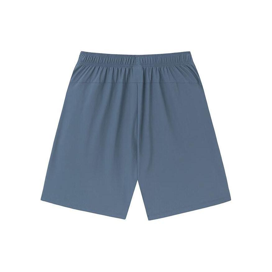 Anta Training Series Solid Color Knitted Sports Five-Point Shorts Men Shorts Whale-Fin-Blue 152337309-2