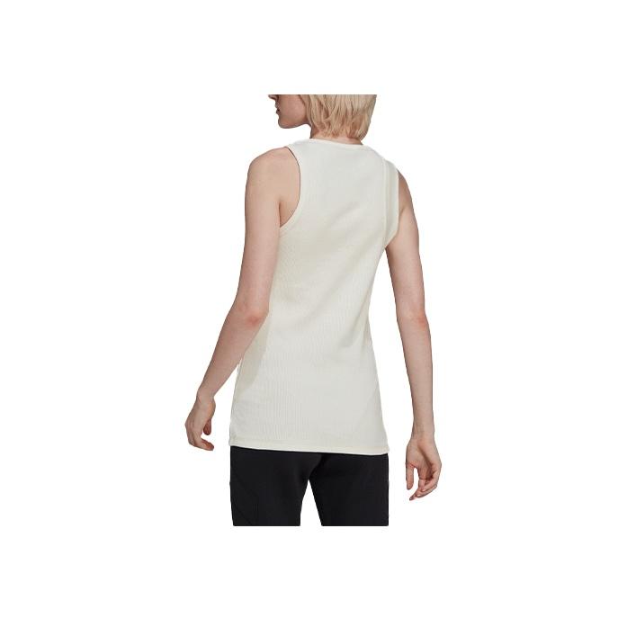Adidas Originals Waffle Tank Top Brand Logo Solid Color Round Neck Sleeveless Vest Women tops White HE1475