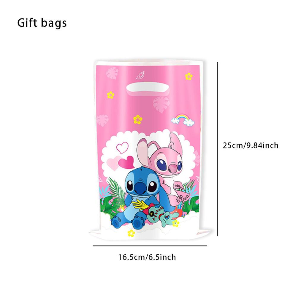Kids Party Stitch Candy Bags With Plastic Material For Birthday Decor Gifts And