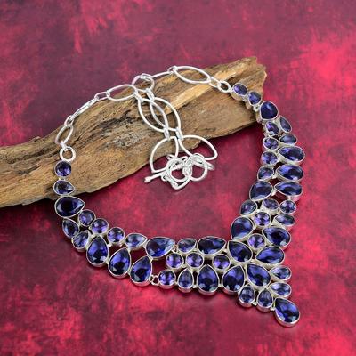 Ametystový náhrdelník, drahokam 925 Sterling Silver Šperky Náhrdelník, Ručně vyráběné ametystové šperky, dárek k výročí