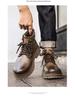 Men's Retro High-Top British Style Leather Motorcycle Boots