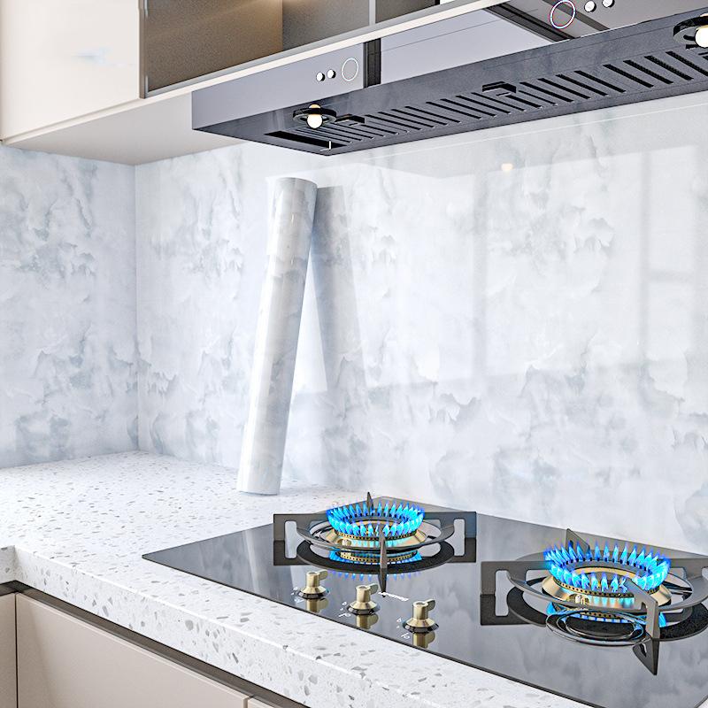 Marmor Selbstklebende Tapete Aluminiumfolie Wandaufkleber Wasserdichte Kontaktpapier Für Küche Dekorfolie Heimdeko