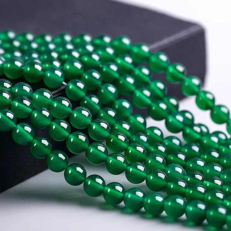 Grade 7A Green Agate Round Beads for DIY Jewelry & Accessories