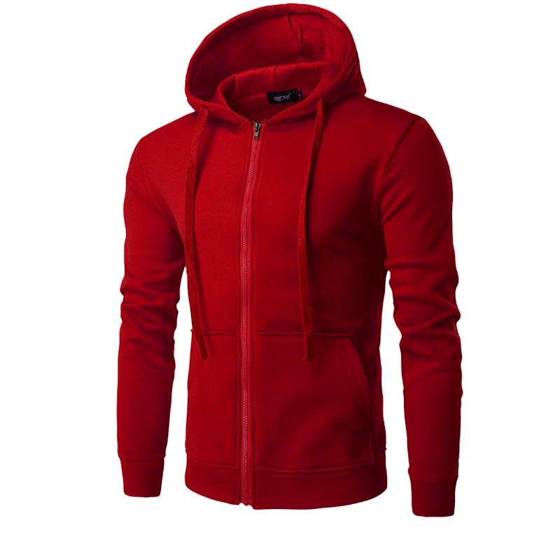 Unisex Solid Color Fleece Hoodie Cardigan - Autumn/Winter Zipper Sweatshirt, 15 Colors Available