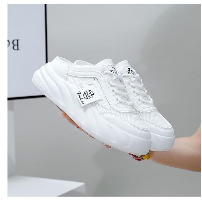 

Mesh white shoes breathable casual summer women s shoes board shoes soft sole thick sole versatile bread shoes fashion 40 чорний