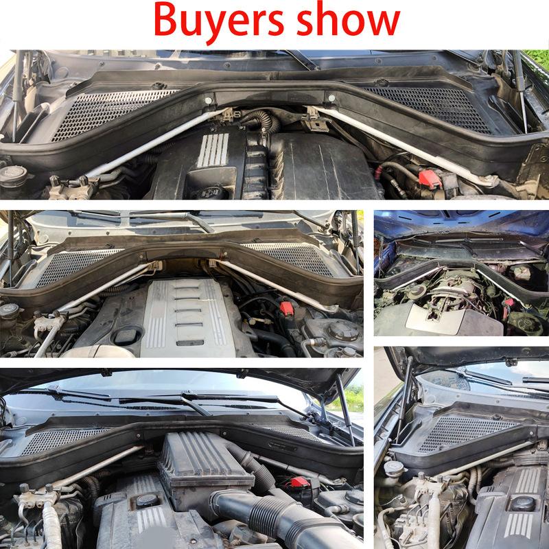 3pcs/set Car Engine Upper Compartment Partition Panel Set Black Plastic For BMW X5 X6 E70 51717169419 51717169420 51717169421