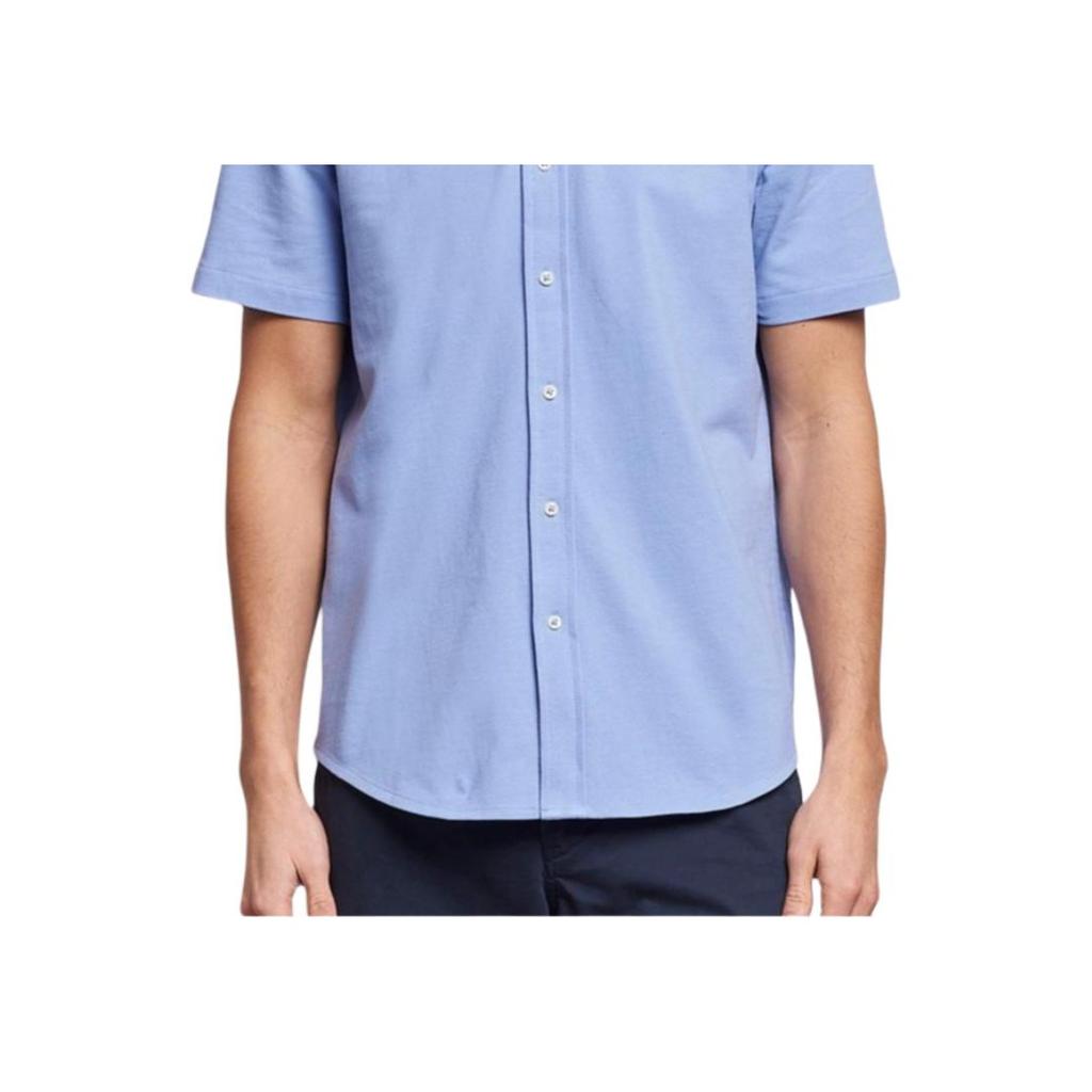 Polo Ralph Lauren Ss24 Camicia a Maniche Corte Ricamata con Logo Pony Uomo camicie Harbor-Island-Blue 710793044-003