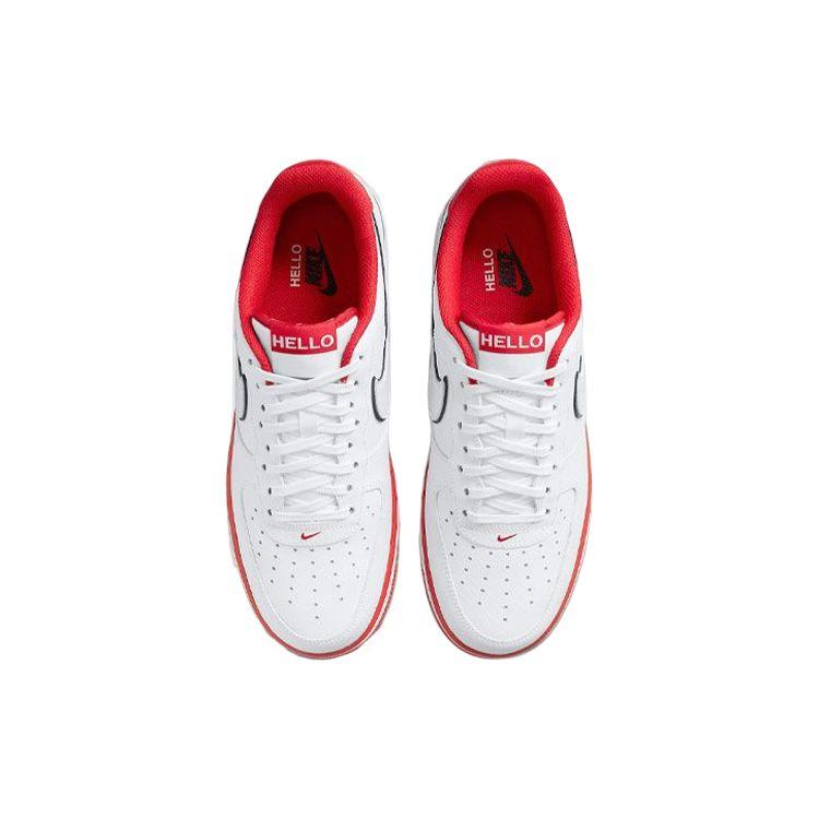 Urbanstar x Nike Air Force 1 07 LX HELLO Pack - White University Red Unisex Sneakers Black CZ0327-100