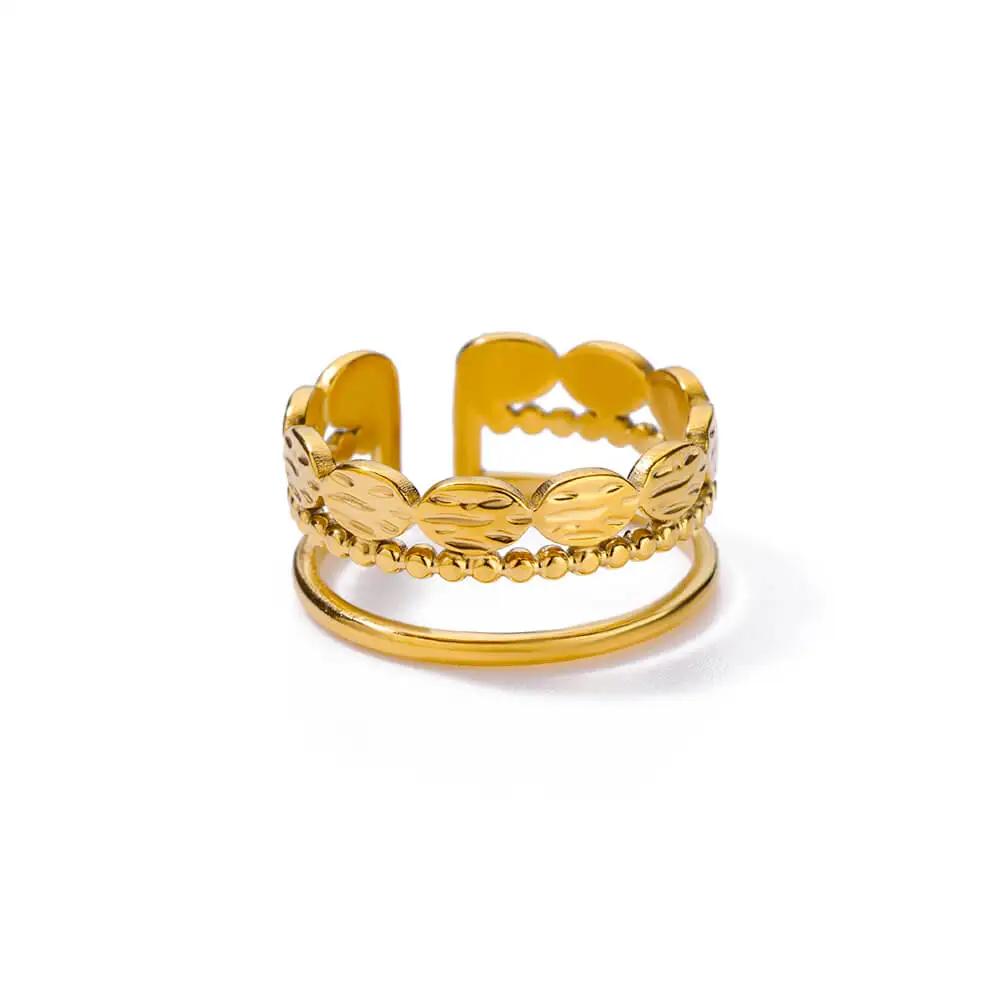 Stainless Steel Rings for Women Gold Color Star Open Ring Fashion Charm Zircon Waterproof Wedding Accessories Birthday Gifts