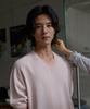 MOOD INSIDE Sheer Cool Saddle V-Neck Knit_Red