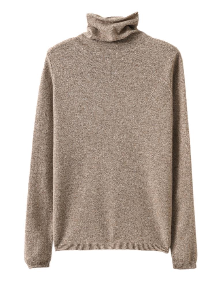 Women's 100% Wool High Collar Knit Sweater - Autumn/Winter 2025, Soft, Comfortable, Versatile Slimming Base Layer